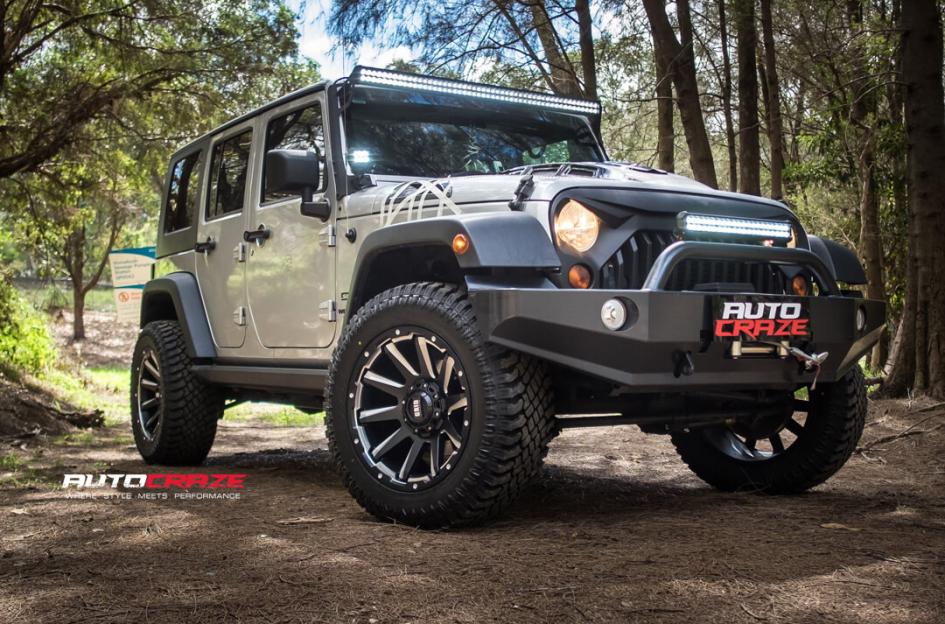 JEEP WRANGLER GD05 MATTE BLACK MILLED ACCENTS